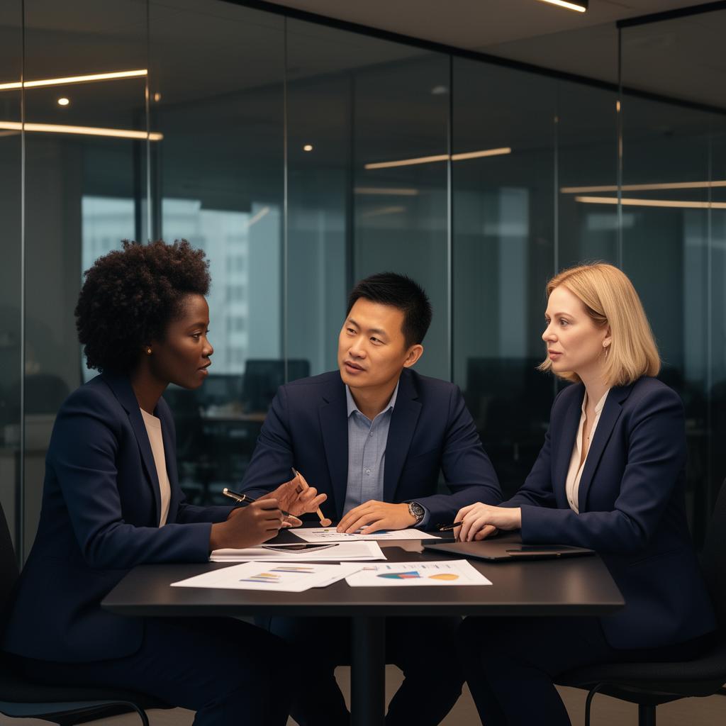 Advisory team discussing portfolio strategy